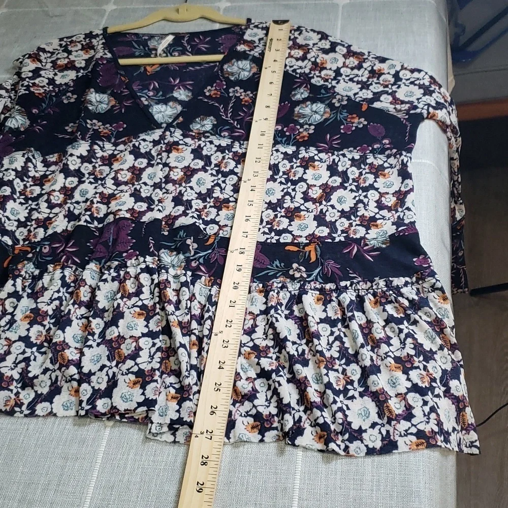Free People Isabelle Tunic Long Sleeve Floral Top Blogger Fave, Size S - Picture 10 of 13